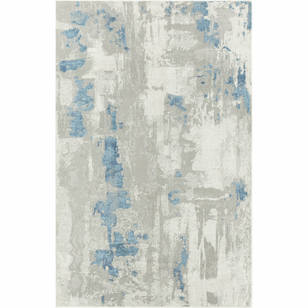 17 Stories Machine Woven / Power Loomed Blue/Gray Rug Wayfair